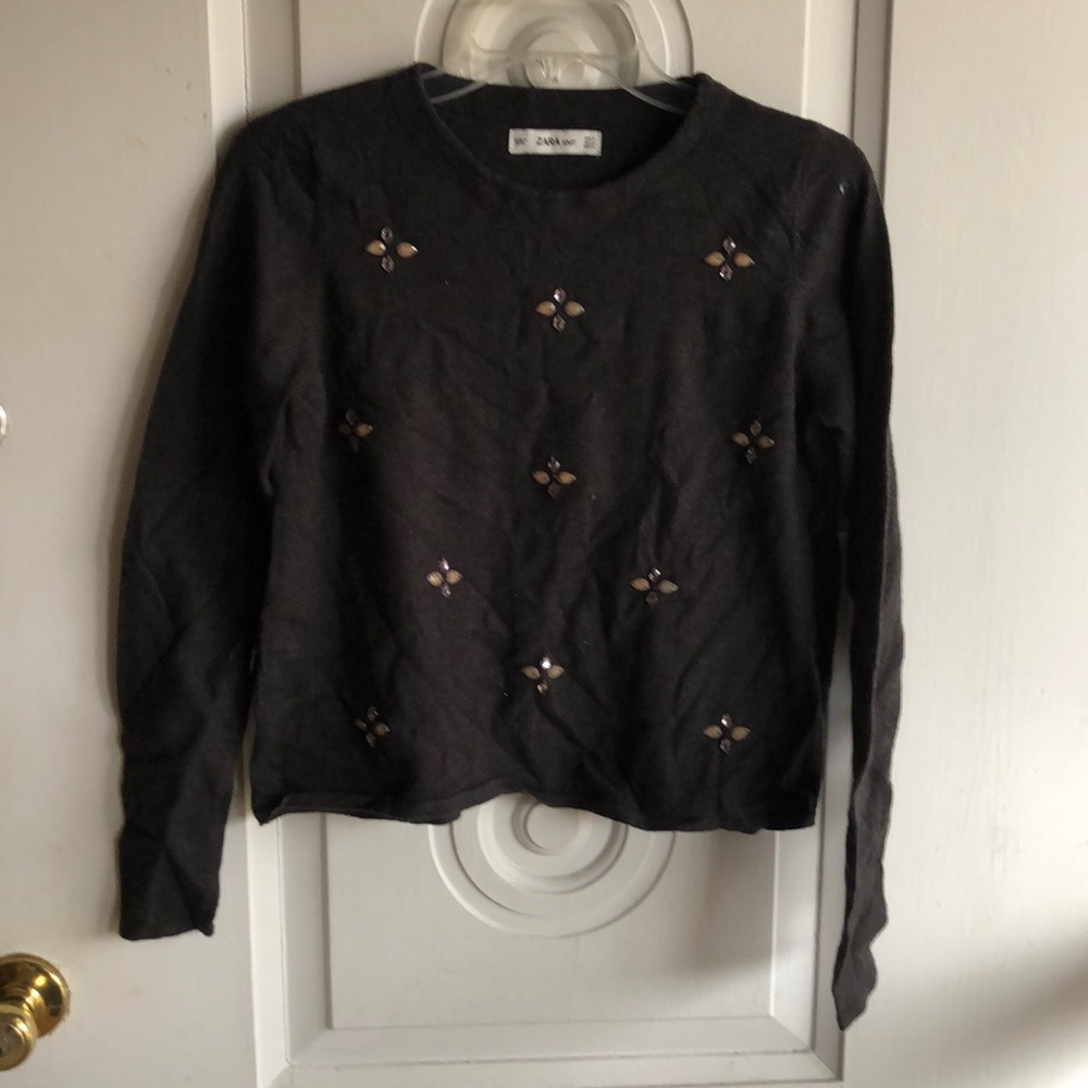 Zara embellished sweater